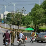 Empty streets in Islamabad during lockdown caused by US Iran talks uncertainty and heavy security deployment