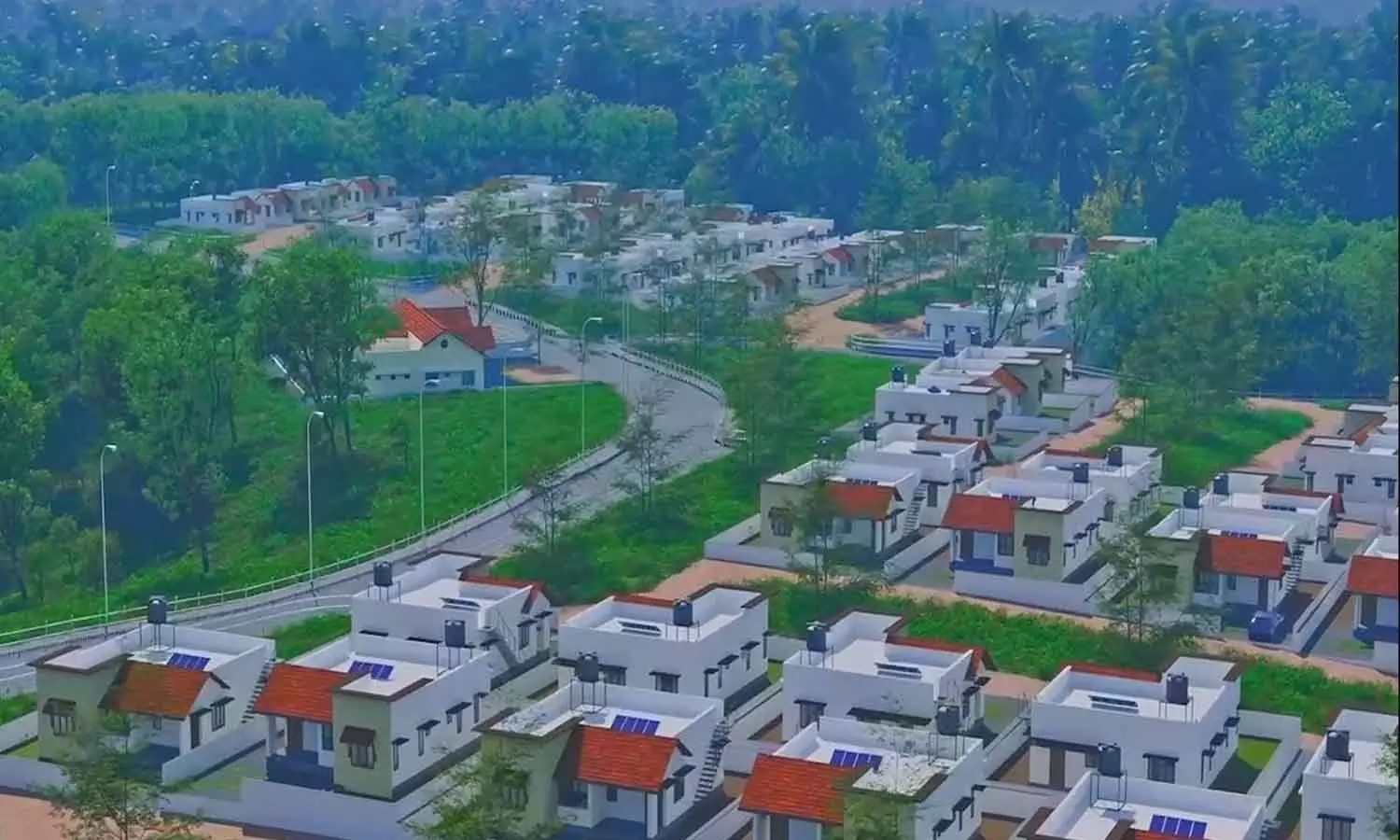 DYFI protest banner over delay in Congress housing project for Mundakkai rehabilitation in Wayanad