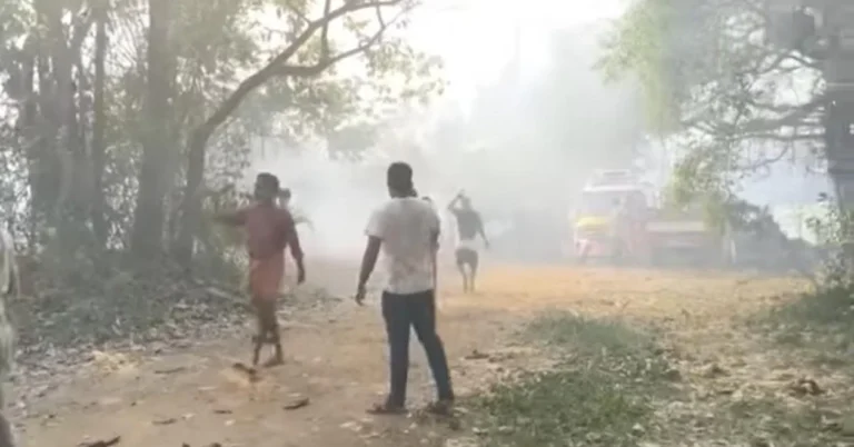 Officials announcing Mundathikode Disaster Compensation after Thrissur explosion tragedy