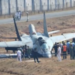 Indian Air Force aircraft stuck on Pune airport runway after landing gear failure