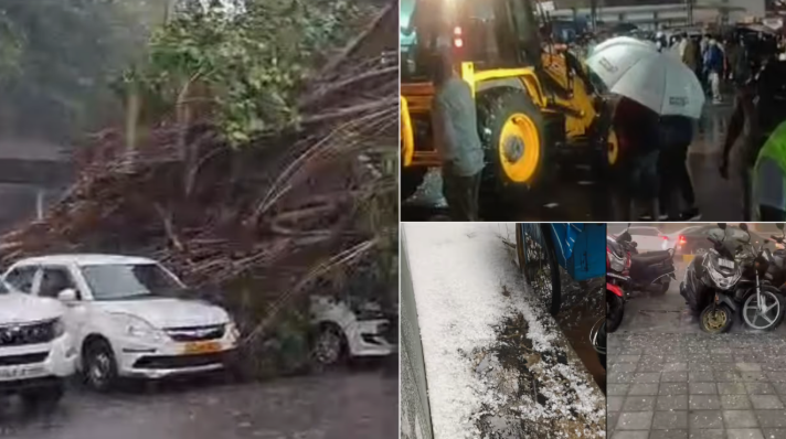 Bengaluru city flooded after heavy rain with roads submerged and vehicles stranded