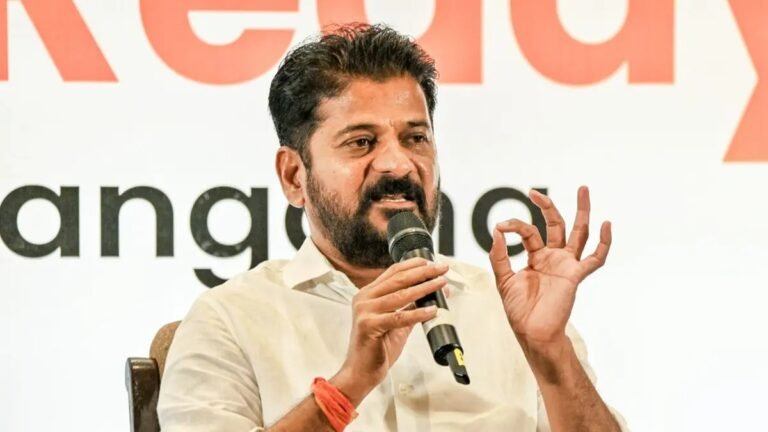 Telangana Chief Minister and ministers announcing salary cut decision for clearing pension dues