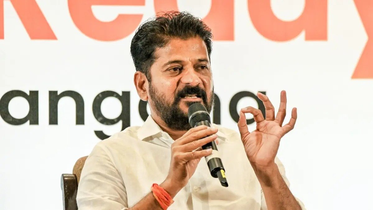 Telangana Chief Minister and ministers announcing salary cut decision for clearing pension dues