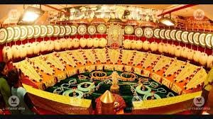 Paramekkavu chamaya pradarshanam display with traditional ornaments during emotional tribute event in Thrissur