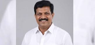 Congress leader Abhilash R Nair during a political event in Kerala