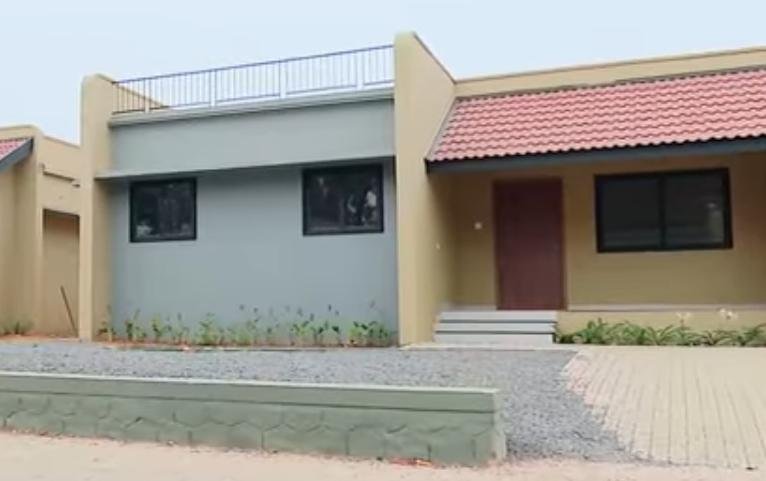 Beneficiaries entering newly built Sneha Bhavanam houses in Wayanad under Muslim League rehabilitation project