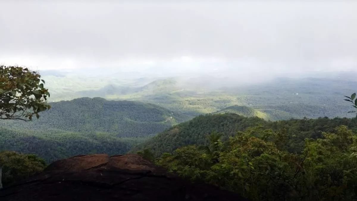 Fireforce and police rescuing stranded trekkers from Koranappara hill in Kozhikode at night