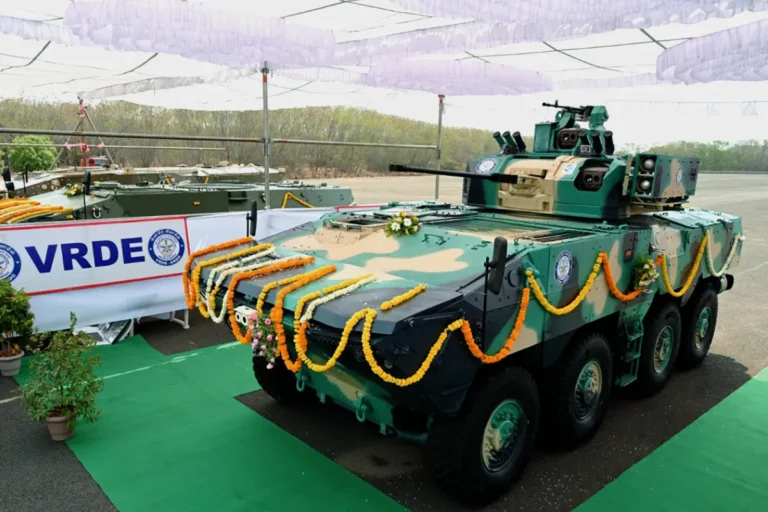 DRDO advanced armored vehicles displayed during launch event in India showcasing military technology