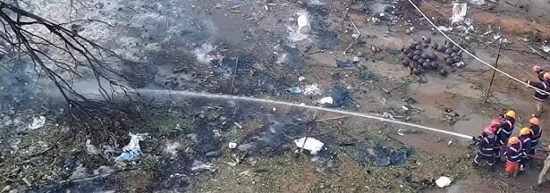 Scuba team searching in water near blast site in Thrissur Kerala during rescue operation