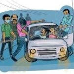 Police arresting suspects in Mannarkkad car hijack and passenger attack case in Palakkad district