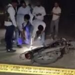 Police at encounter site in Ghaziabad after accused killed in firing