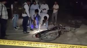 Police at encounter site in Ghaziabad after accused killed in firing