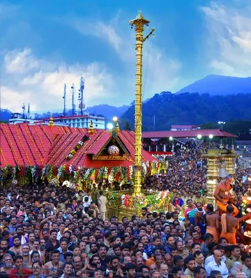 Devotees at Sabarimala temple during ongoing legal debate on women entry case