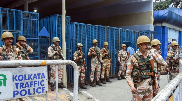 Voters standing in queue during West Bengal repolling at polling booth