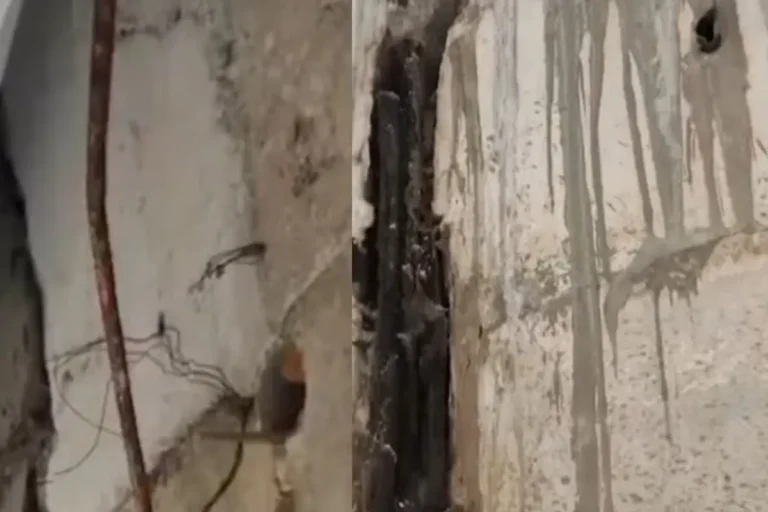 Kasaragod highway crack on NH66 safety wall