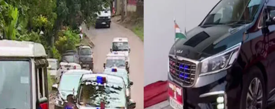 Kerala Chief Minister convoy with security vehicles during official travel