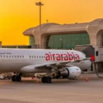 Airplane on taxiway at Chennai airport after emergency exit incident