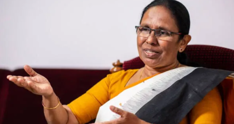 KK Shailaja reacting to Congress chief minister dispute