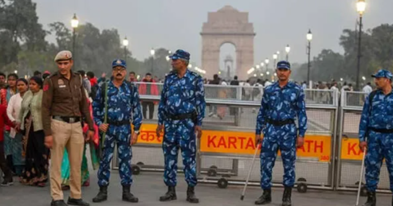 Delhi police security near BJP headquarters