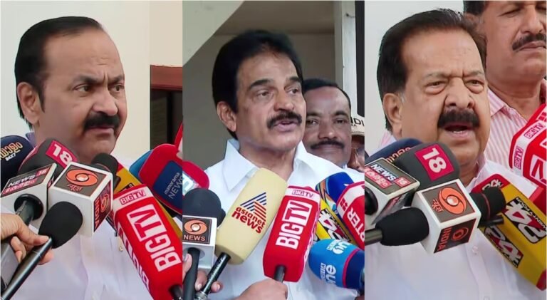 Congress leaders discussing Kerala chief minister selection meeting