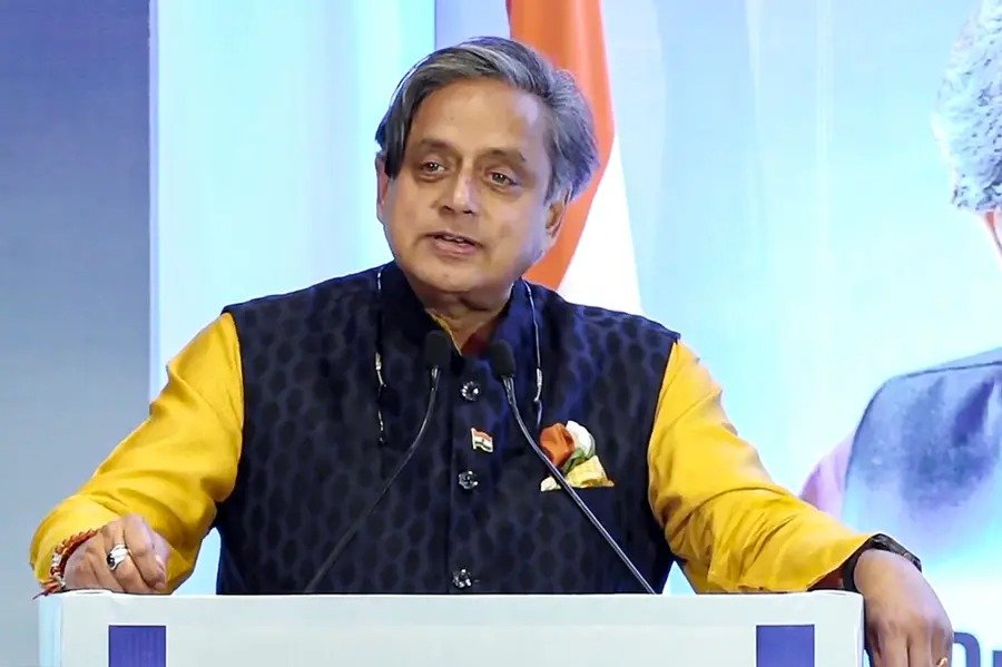 Shashi Tharoor discussing Kerala election results and communal harmony in the state