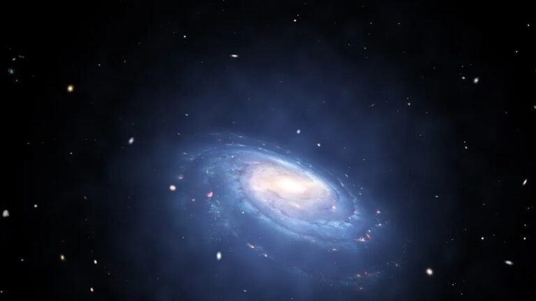 Illustration of dark matter structures in deep space