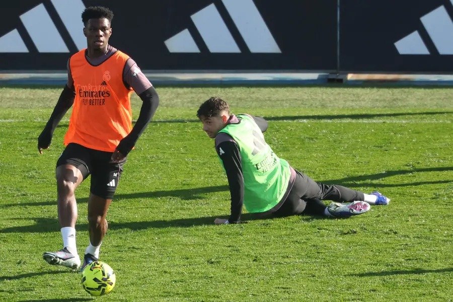 Real Madrid players during training ground conflict