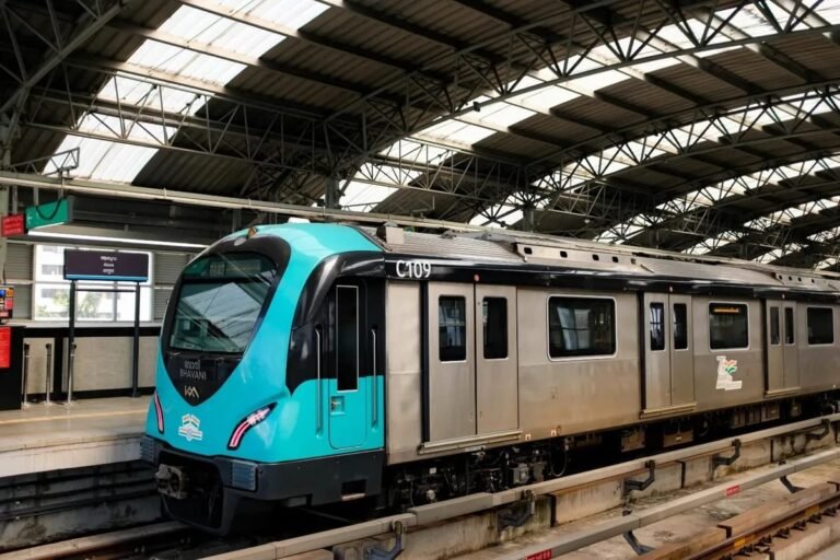 Passengers travelling in Kochi Metro train