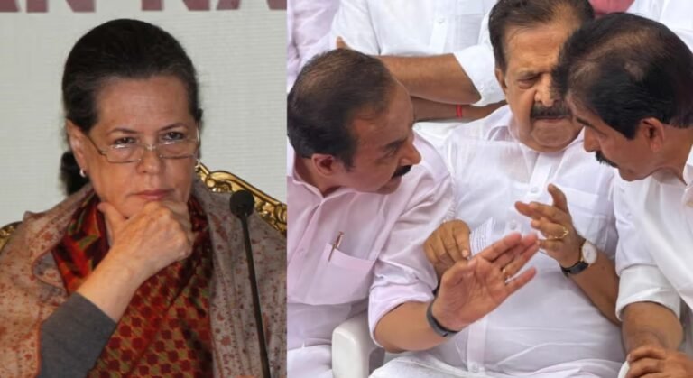 Congress leaders discussing Kerala chief minister announcement