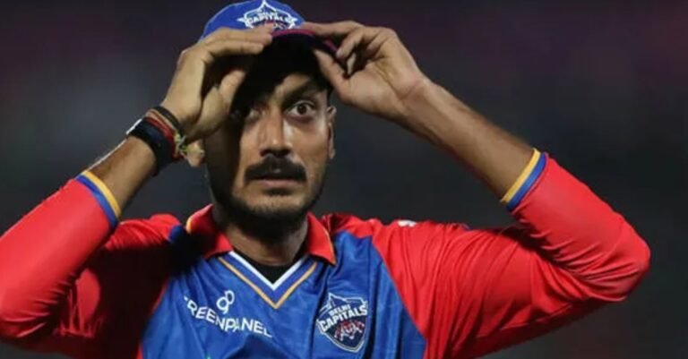 Axar Patel batting during DC vs PBKS IPL match