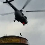 IAF helicopter rescuing youths stuck on water tank after reels accident in UP