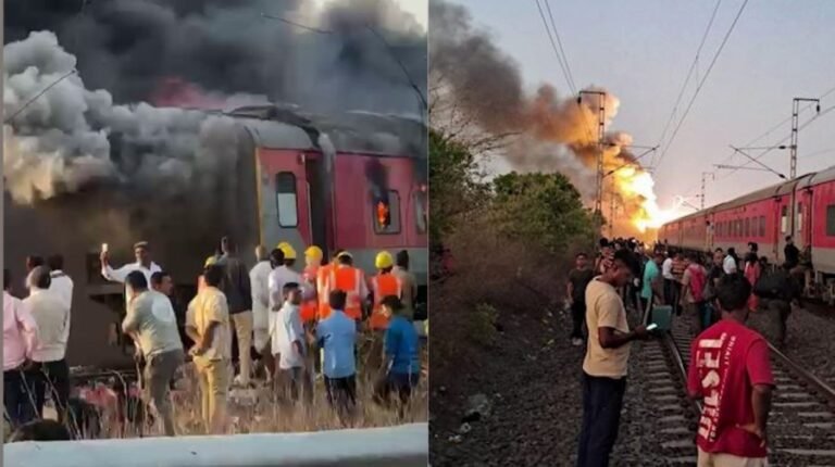 Rajdhani Express fire near Kota railway station