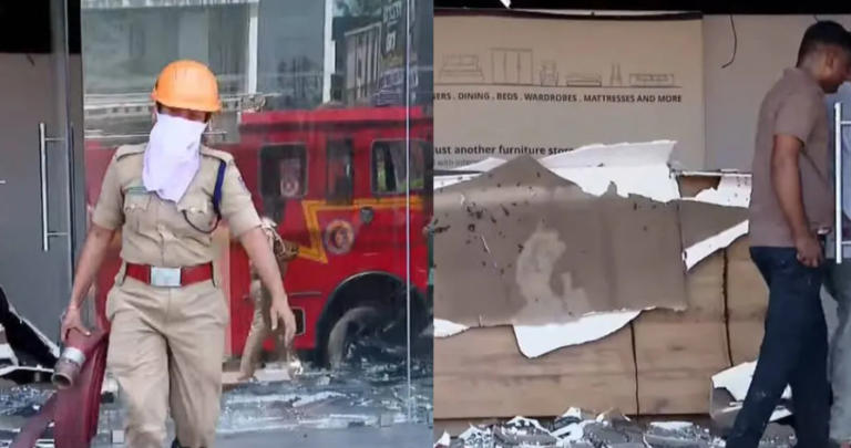 Anayara Fire Accident at Sofas And More mattress store in Thiruvananthapuram