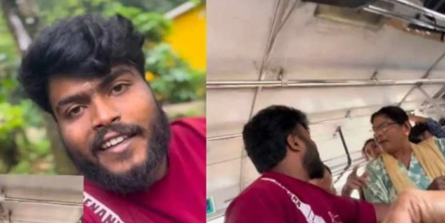KSRTC Viral Video about seat dispute involving Tamil Nadu youth on Kerala bus