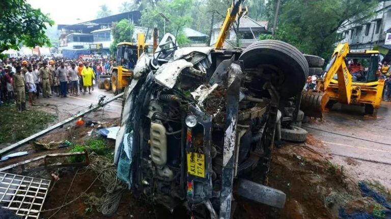 Road Accident Investigation Team inspecting accident scene in Kerala
