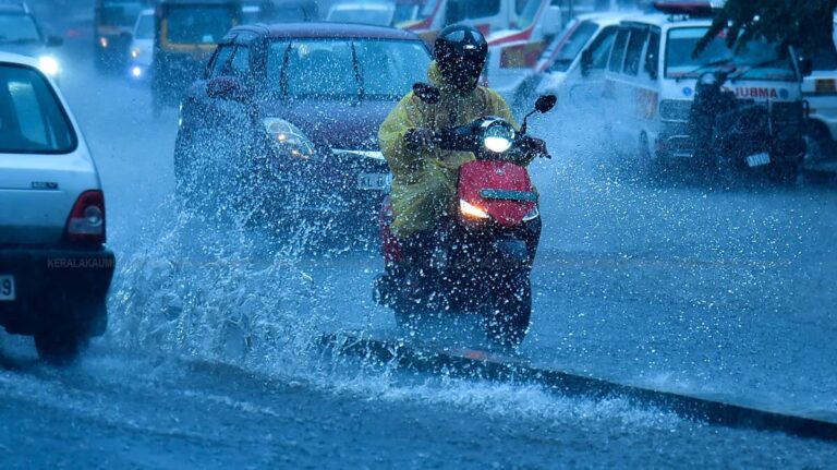 Kerala Rain Alert with orange alert warning and heavy rainfall across Kerala districts