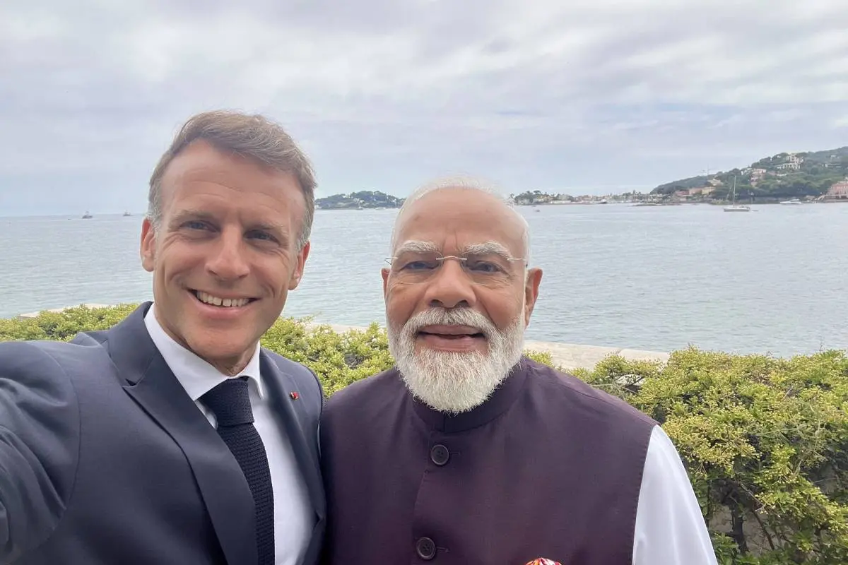 Modi Macron Meeting in Nice France