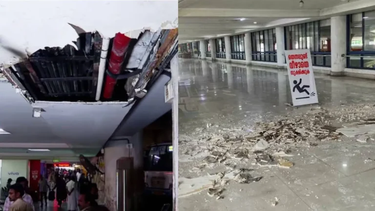 Kozhikode KSRTC Ceiling Collapse at bus terminal waiting area causing injuries to passengers