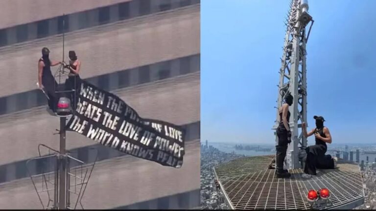 Empire State Proposal by Russian couple atop the Empire State Building before arrest