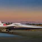 NASA X-59 Test supersonic aircraft during experimental flight