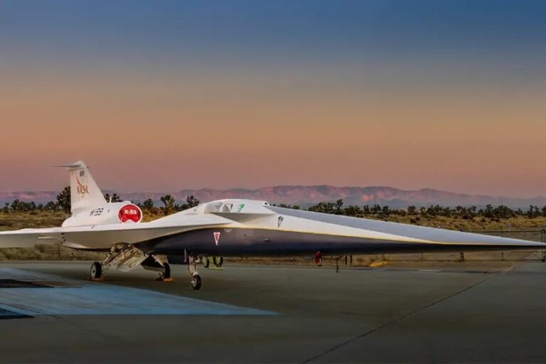 NASA X-59 Test supersonic aircraft during experimental flight
