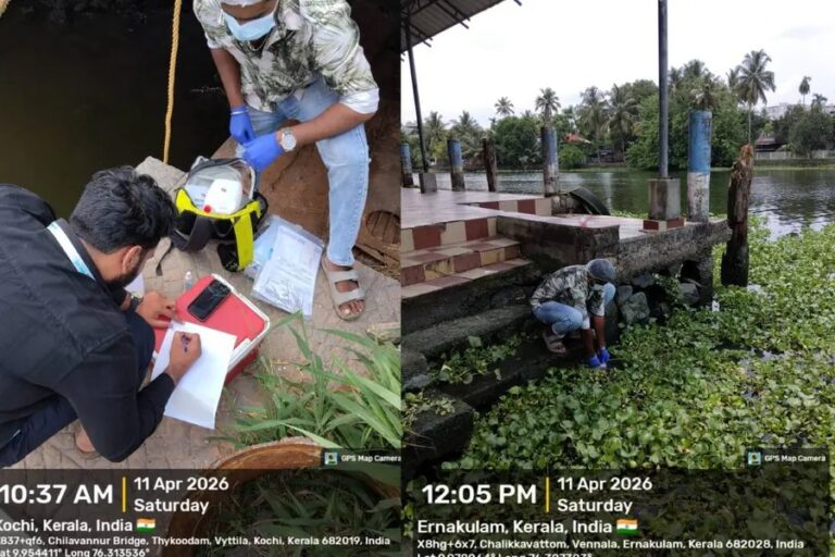 Kochi Water Pollution report showing E. coli contamination in Kochi waterways