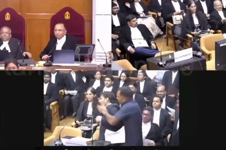 Supreme Court Drama involving file throwing incident during court proceedings