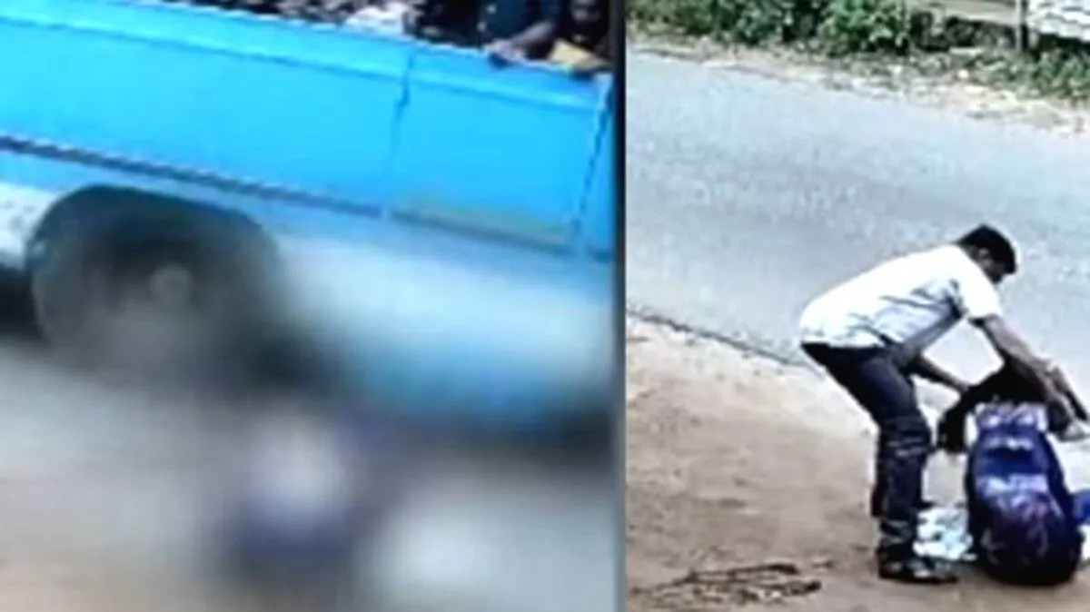 Private Bus Accident involving student injured in Kollam