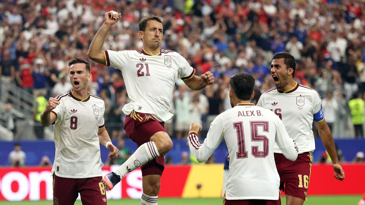 Spain World Cup Final celebration after defeating France in FIFA World Cup 2026 semifinal