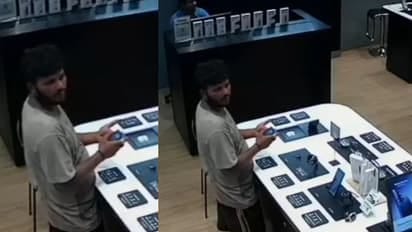 iPhone Theft Case captured on CCTV inside a mobile shop in Karnataka