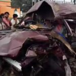 Murshidabad Train Accident involving school van at railway level crossing