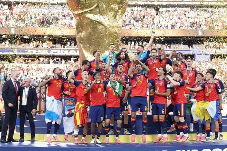 Spain World Cup Victory celebration after defeating Argentina in the FIFA World Cup Final