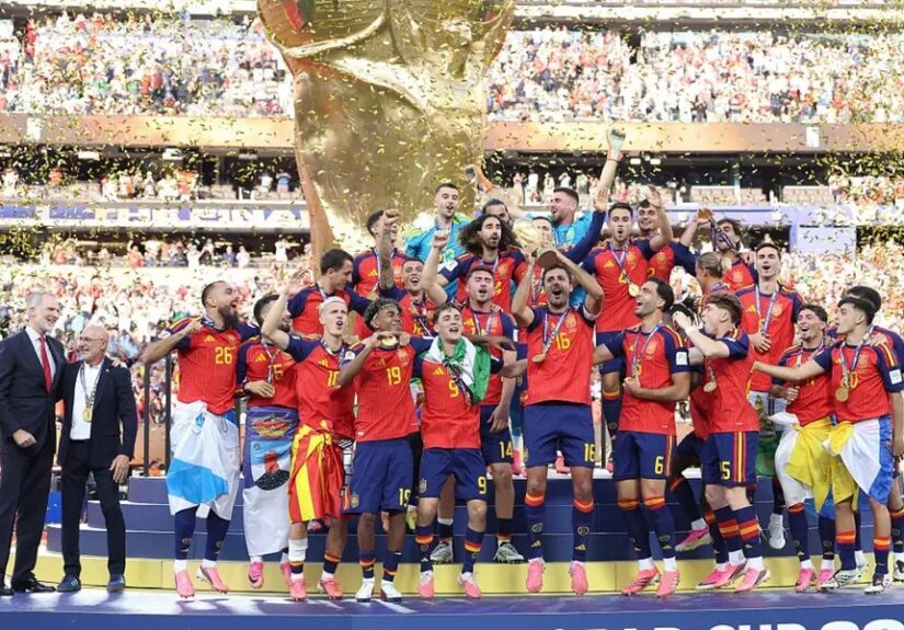 Spain World Cup Victory celebration after defeating Argentina in the FIFA World Cup Final