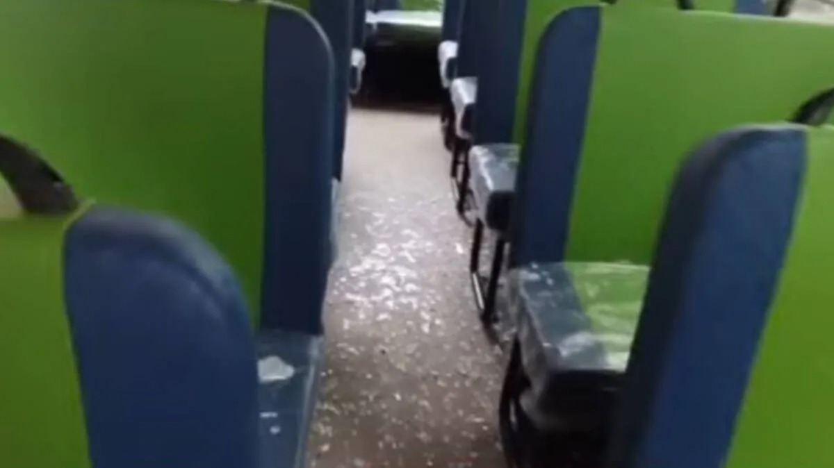 Payyambalam School Vandalism damaged school bus and broken windows